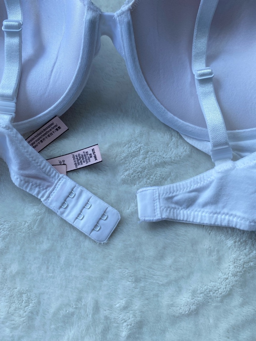 Victoria's Secret White Floral Eyelet Lace Push-Up Bra Size 34D Cotton blend - Picture 5 of 10